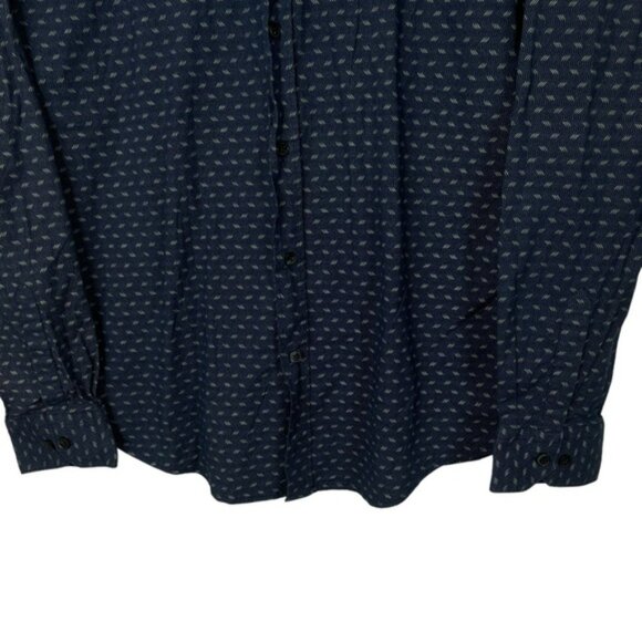 Hugo Boss Mens Cotton Button Down Shirt Size XXL Blue Long Sleeve Collar Pocket - Picture 3 of 13